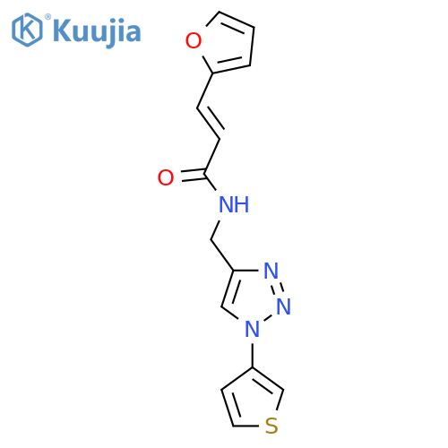 (2E)-3-(furan-2-yl)-N-{[1-(thiophen-3-yl)-1H-1,2,3-triazol-4-yl]methyl}prop-2-enamide structure