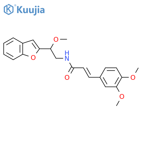 (2E)-N-2-(1-benzofuran-2-yl)-2-methoxyethyl-3-(3,4-dimethoxyphenyl)prop-2-enamide structure