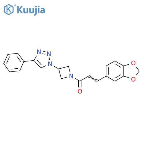 3-(1,3-Benzodioxol-5-yl)-1-[3-(4-phenyl-1H-1,2,3-triazol-1-yl)-1-azetidinyl]-2-propen-1-one structure