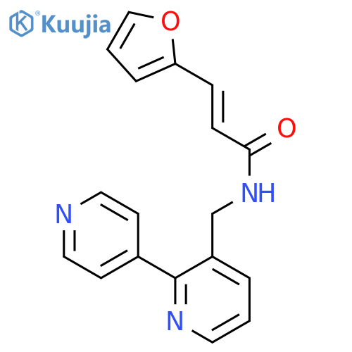 (2E)-N-({[2,4'-bipyridine]-3-yl}methyl)-3-(furan-2-yl)prop-2-enamide structure
