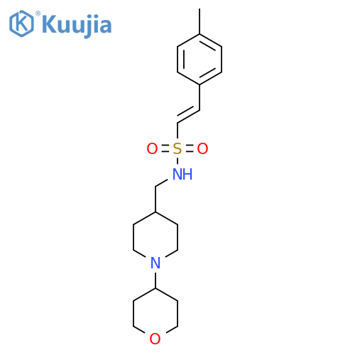 (E)-2-(4-methylphenyl)-N-{[1-(oxan-4-yl)piperidin-4-yl]methyl}ethene-1-sulfonamide structure