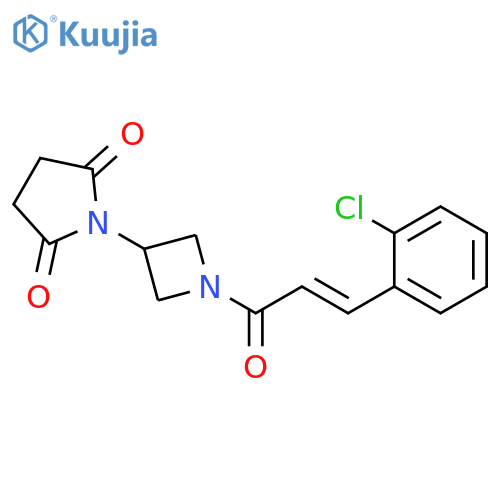 1-[1-[(E)-3-(2-chlorophenyl)prop-2-enoyl]azetidin-3-yl]pyrrolidine-2,5-dione structure