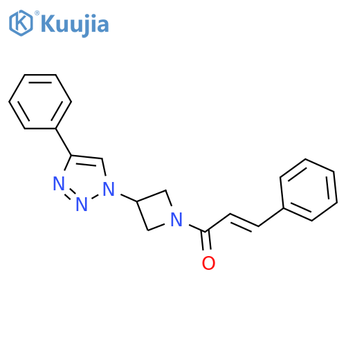 (E)-3-phenyl-1-[3-(4-phenyltriazol-1-yl)azetidin-1-yl]prop-2-en-1-one structure