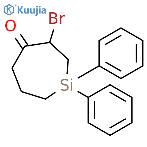 Silacycloheptan-4-one, 3-bromo-1,1-diphenyl- structure