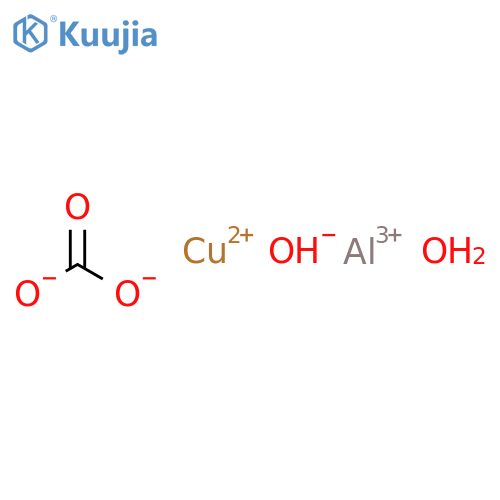 Aluminum copper carbonate hydroxide, hydrate structure