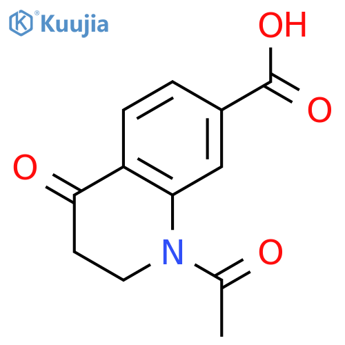 1-acetyl-4-oxo-1,2,3,4-tetrahydroquinoline-7-carboxylic acid structure