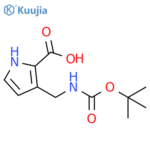 3-(((tert-Butoxycarbonyl)amino)methyl)-1H-pyrrole-2-carboxylic acid structure