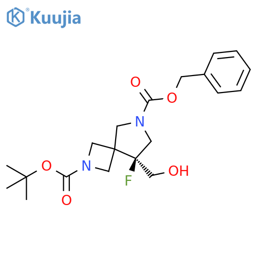 O6-benzyl O2-tert-butyl (8S)-8-fluoro-8-(hydroxymethyl)-2,6-diazaspiro[3.4]octane-2,6-dicarboxylate structure