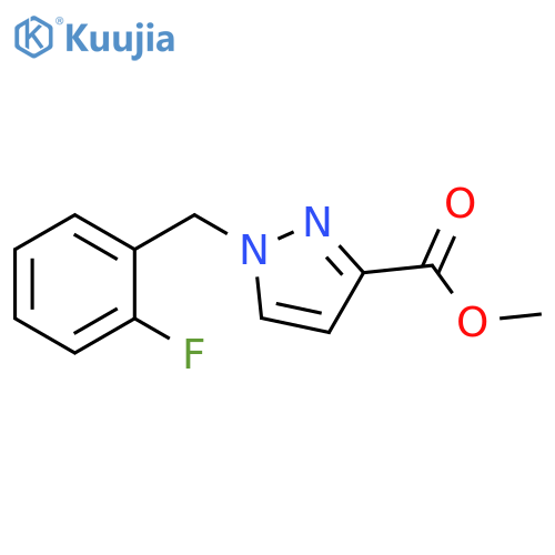 1H-Pyrazole-3-carboxylic acid, 1-[(2-fluorophenyl)methyl]-, methyl ester structure