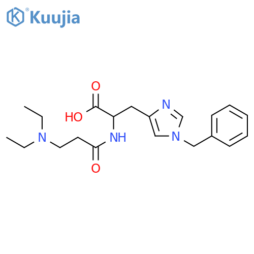 3-(1-benzyl-1H-imidazol-4-yl)-2-(3-(diethylamino)propanamido)propanoic acid structure