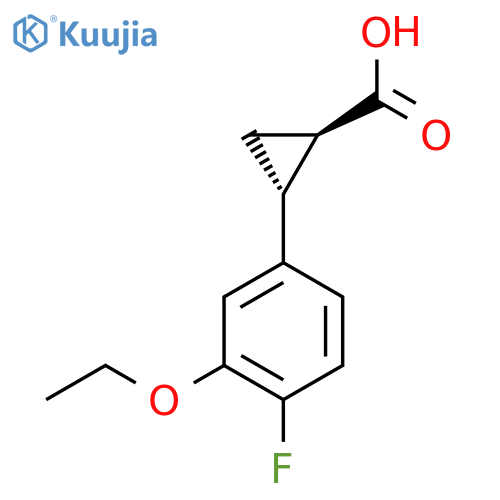 (1R,2R)-2-(3-ethoxy-4-fluoro-phenyl)cyclopropanecarboxylic acid structure