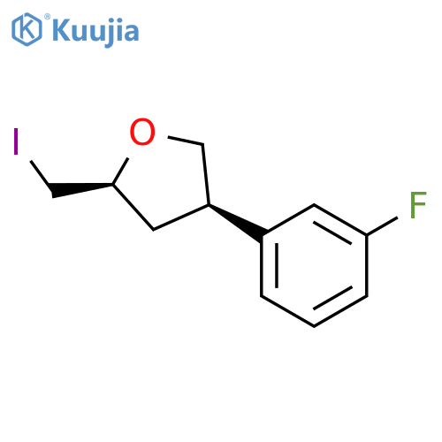 (2S,4R)-4-(3-fluorophenyl)-2-(iodomethyl)oxolane structure