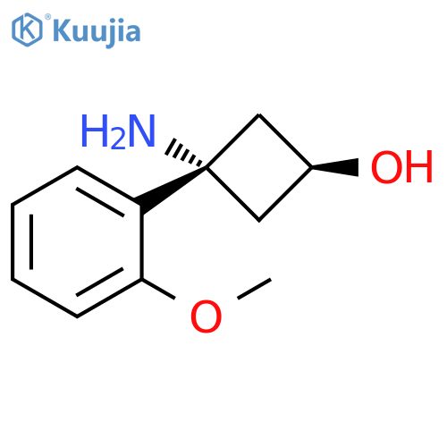(1s,3s)-3-amino-3-(2-methoxyphenyl)cyclobutan-1-ol structure