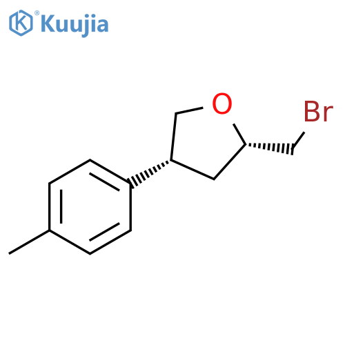 (2S,4R)-2-(bromomethyl)-4-(4-methylphenyl)oxolane structure