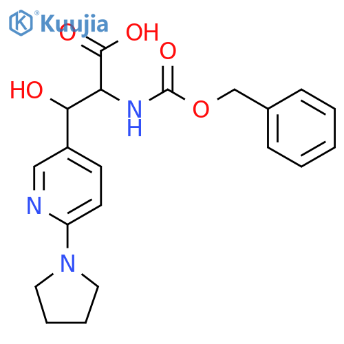 2-{(benzyloxy)carbonylamino}-3-hydroxy-3-6-(pyrrolidin-1-yl)pyridin-3-ylpropanoic acid structure