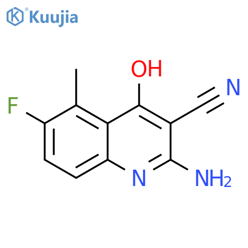 2-amino-6-fluoro-4-hydroxy-5-methylquinoline-3-carbonitrile structure