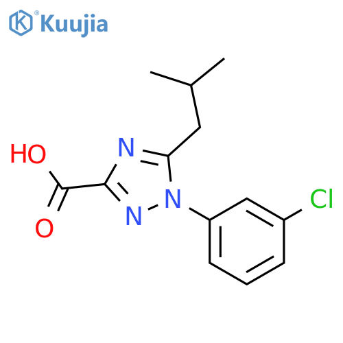 1-(3-chlorophenyl)-5-(2-methylpropyl)-1H-1,2,4-triazole-3-carboxylic acid structure
