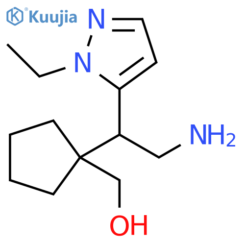 {1-2-amino-1-(1-ethyl-1H-pyrazol-5-yl)ethylcyclopentyl}methanol structure
