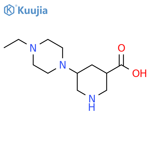 5-(4-ethylpiperazin-1-yl)piperidine-3-carboxylic acid structure