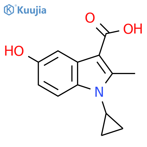 1-cyclopropyl-5-hydroxy-2-methyl-1H-indole-3-carboxylic acid structure