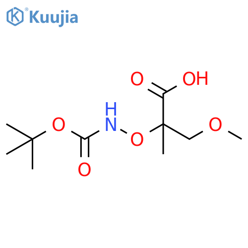 2-({(tert-butoxy)carbonylamino}oxy)-3-methoxy-2-methylpropanoic acid structure