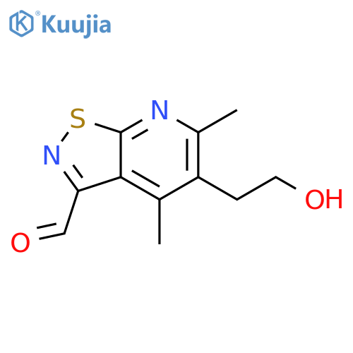 5-(2-hydroxyethyl)-4,6-dimethyl-1,2thiazolo5,4-bpyridine-3-carbaldehyde structure