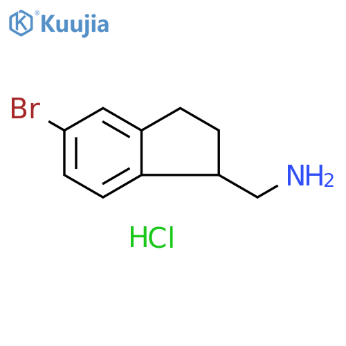 (5-bromo-2,3-dihydro-1H-inden-1-yl)methanamine hydrochloride structure