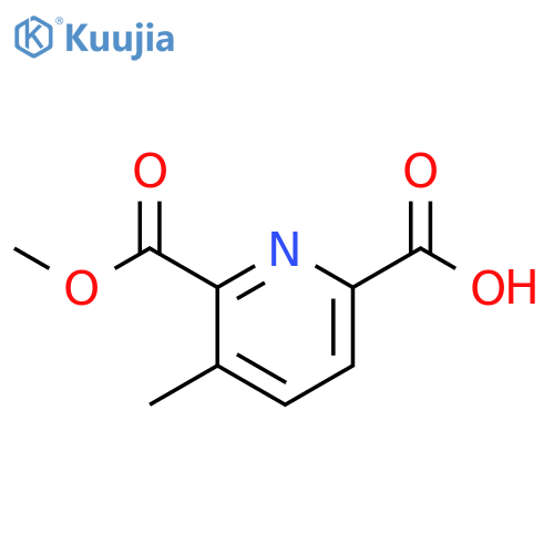 6-(methoxycarbonyl)-5-methylpyridine-2-carboxylic acid structure