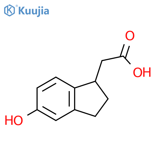 2-(5-hydroxy-2,3-dihydro-1H-inden-1-yl)acetic acid structure