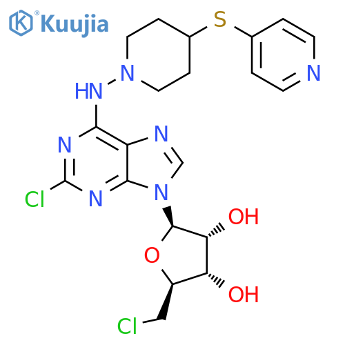 ADENOSINE, 2,5'-DICHLORO-5'-DEOXY-N-[4-(4-PYRIDINYLTHIO)-1-PIPERIDINYL]- structure