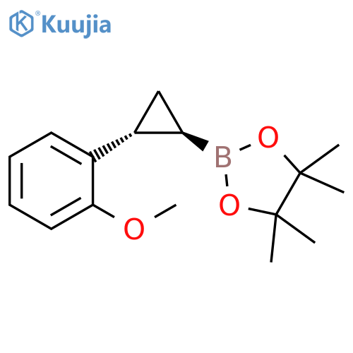 2-[trans-2-(2-methoxyphenyl)cyclopropyl]-4,4,5,5-tetramethyl-1,3,2-dioxaborolane structure
