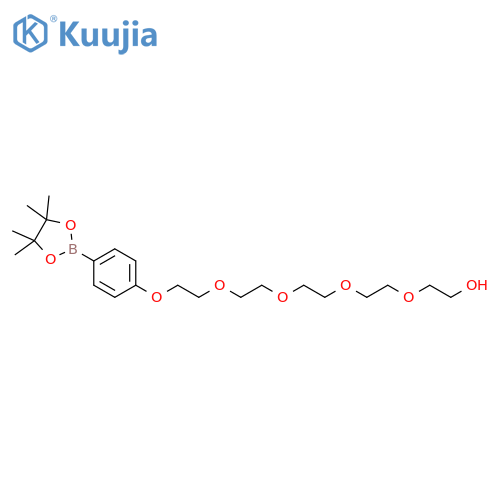 1-[4-(Tetramethyl-1,3,2-dioxaborolan-2-yl)phenyl]-1,4,7,10,13-pentaoxapentadecan-15-ol structure