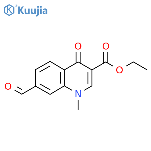 Ethyl 7-formyl-1-methyl-4-oxo-1,4-dihydroquinoline-3-carboxylate structure