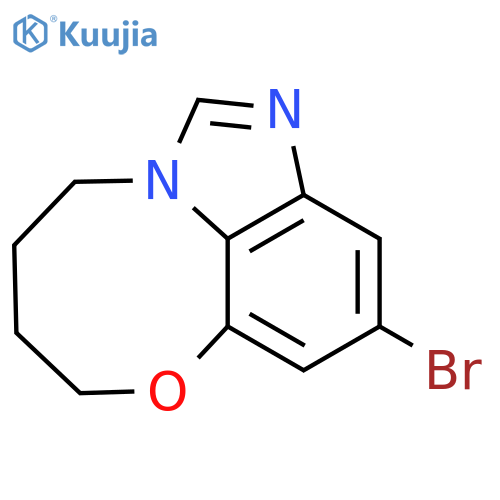 6-bromo-9-oxa-1,3-diazatricyclo[6.5.1.0?,1?]tetradeca-2,4(14),5,7-tetraene structure
