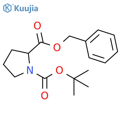 2-benzyl 1-tert-butyl pyrrolidine-1,2-dicarboxylate structure
