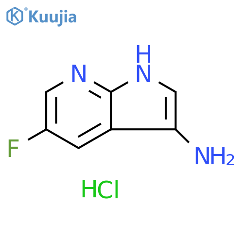 1H-Pyrrolo[2,3-b]pyridin-3-amine, 5-fluoro-, hydrochloride (1:1) structure