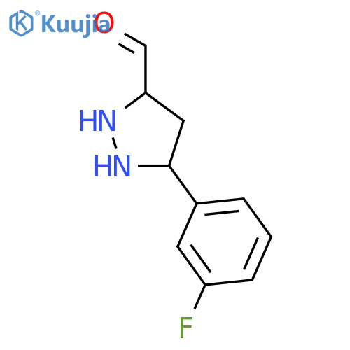 5-(3-Fluorophenyl)-3-pyrazolidinecarbaldehyde structure