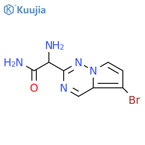 2-amino-2-{5-bromopyrrolo[2,1-f][1,2,4]triazin-2-yl}acetamide structure