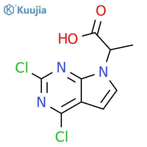 2-{2,4-dichloro-7H-pyrrolo[2,3-d]pyrimidin-7-yl}propanoic acid structure