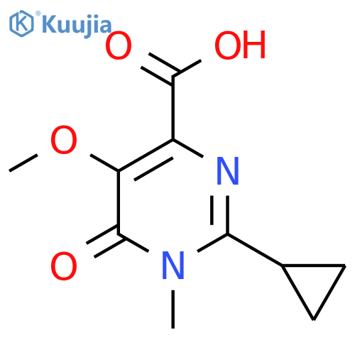 2-Cyclopropyl-5-methoxy-1-methyl-6-oxo-1,6-dihydropyrimidine-4-carboxylic acid structure