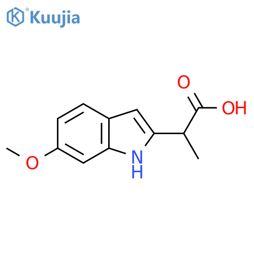 2-(6-methoxy-1H-indol-2-yl)propanoic acid structure