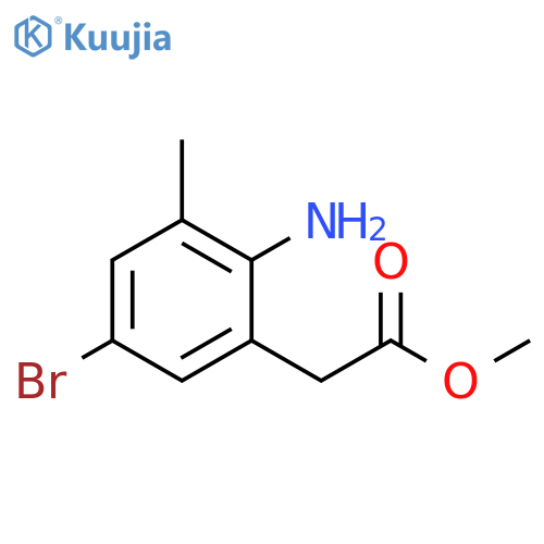 methyl 2-(2-amino-5-bromo-3-methylphenyl)acetate structure