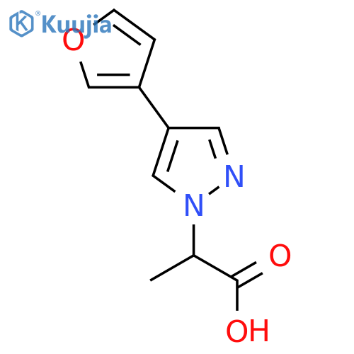 2-(4-(furan-3-yl)-1H-pyrazol-1-yl)propanoic acid structure