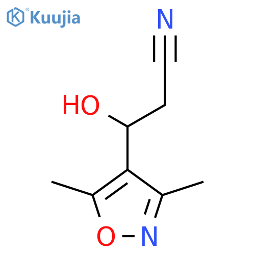 3-(dimethyl-1,2-oxazol-4-yl)-3-hydroxypropanenitrile structure