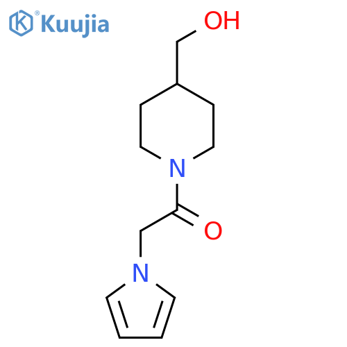 1-(4-(hydroxymethyl)piperidin-1-yl)-2-(1H-pyrrol-1-yl)ethan-1-one structure