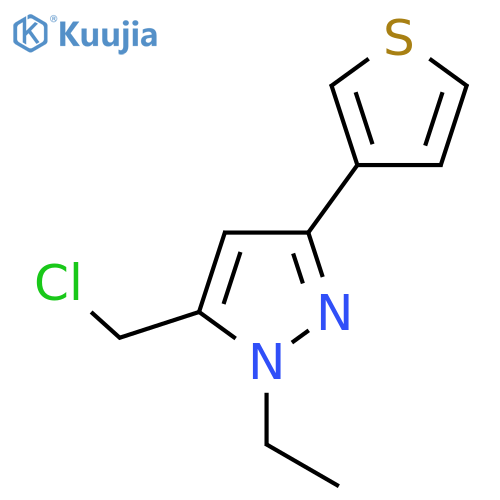 5-(chloromethyl)-1-ethyl-3-(thiophen-3-yl)-1H-pyrazole structure