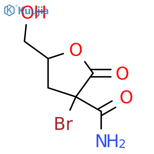 3-bromo-5-(hydroxymethyl)-2-oxooxolane-3-carboxamide structure