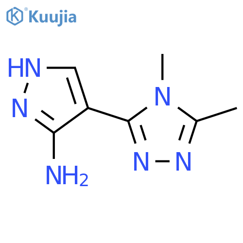 4-(dimethyl-4H-1,2,4-triazol-3-yl)-1H-pyrazol-5-amine structure
