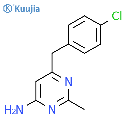 6-[(4-Chlorophenyl)methyl]-2-methylpyrimidin-4-amine structure