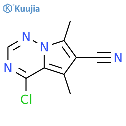 4-chloro-5,7-dimethylpyrrolo[2,1-f][1,2,4]triazine-6-carbonitrile structure